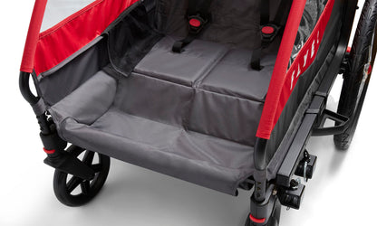 Flyer(TM) Duoflex 2 in 1 Bike Trailer and Double Stroller for Toddlers, 1+ Years
