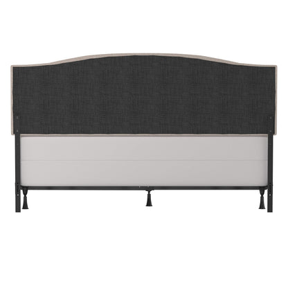 Hillsdale Provence Upholstered King/Cal King Size Headboard with Frame, Light Beige, 2694HKRL