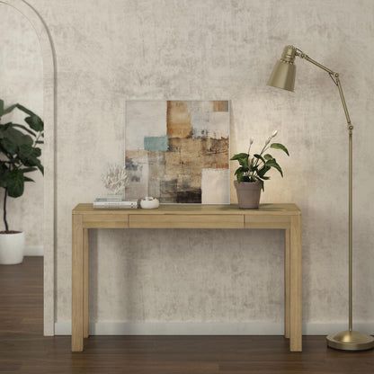 NTC Flow 47-Inch Console Table, Modern Solid Wood Entryway Table with Hidden Drawer, Waterproof & Heat Resistant, Narrow Table for Hallway, Living Room & Foyer, Sand