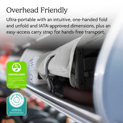 UPPAbaby Minu V3 Travel Stroller | Lightweight + Compact Design | One-Hand Fold + Unfold | from Birth + Overhead Compatible | Savannah (Pearl Gray Mélange/Carbon Frame/Chestnut Leather)