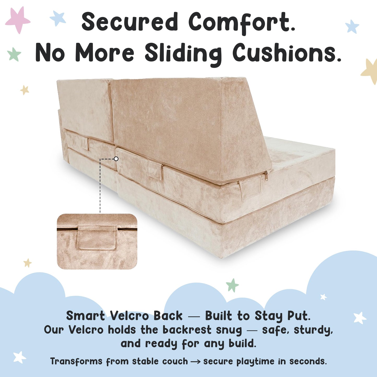 Cubby Couch 12-Piece Modular Kids Play Couch - Soft & Durable Toddler Couch with CertiPUR US Foam, Washable Covers - Playroom Furniture, Kids Sofa for Lounge, Living Room & Playroom - Cream