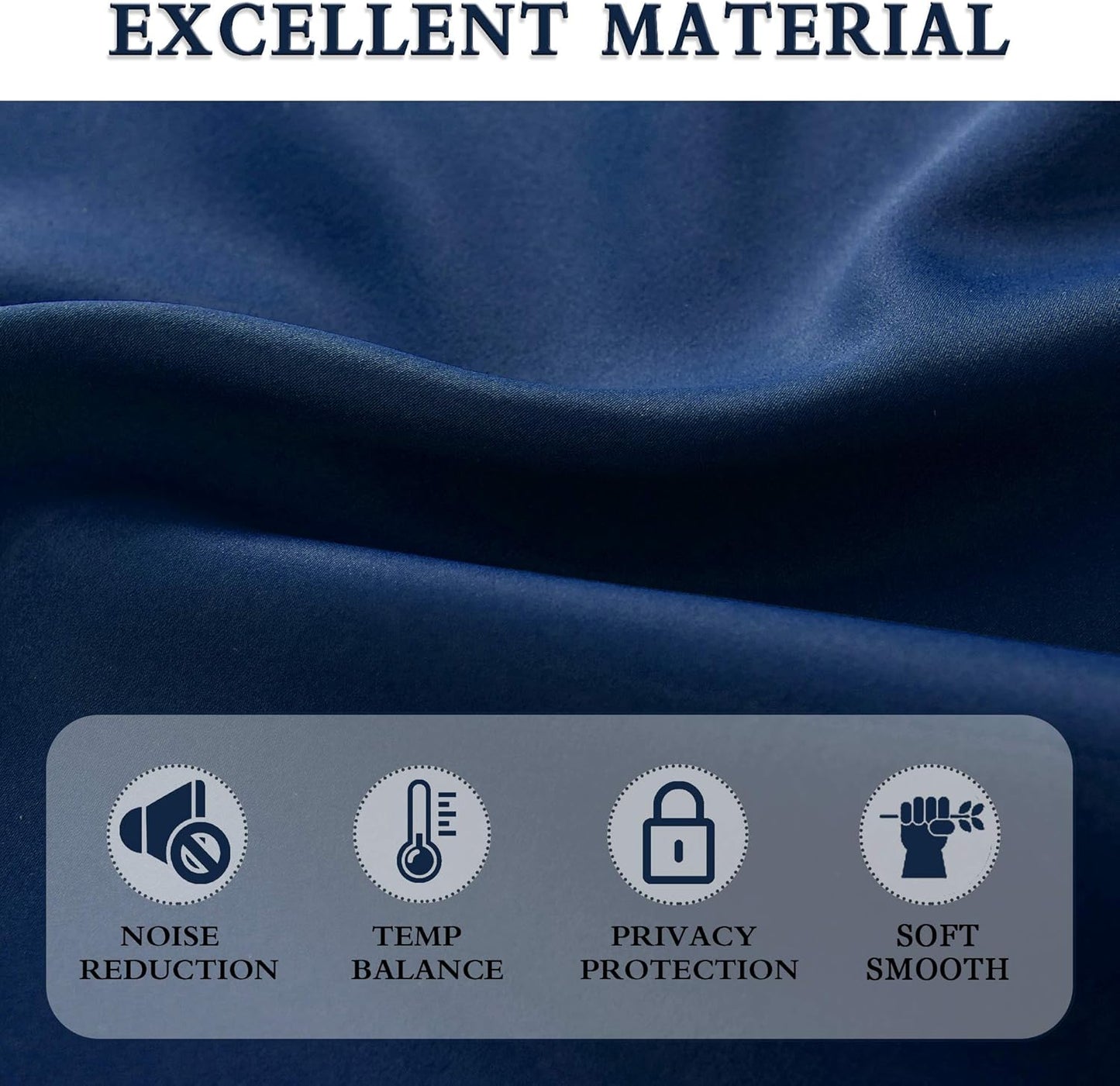 DONREN Navy Blue Blackout Tier Curtain Panels, Thermal Insulated Room Darkening Valance Curtains (30 by 30 Inch, 2