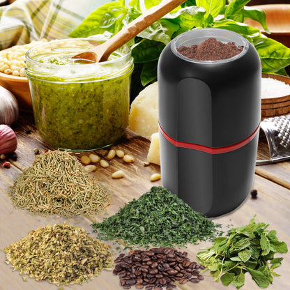 Herb Grinder Electric, Turimon Large Herbal/Coffee Grinders/Mill/Crusher for Spice and Herbs With Cleaning Brush - Black