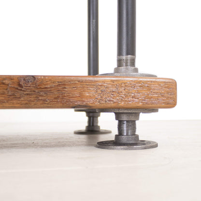 Industrial Pipe Clothing Rack with Wood Shelving by William Robert's Vintage