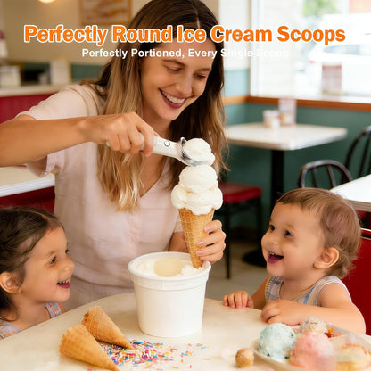 Heated Ice Cream Scoop, 2-in-1 Electric Scooper with ON/Off Switch, 2-Temp Adjustable (113°F-158°F), IP67 Waterproof, Rechargeable, Perfect for Hard Ice Cream, Seniors, Kids, Ideal Gift