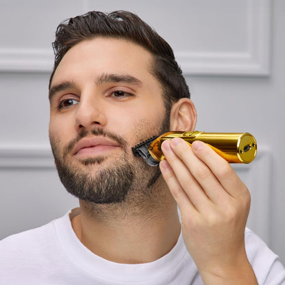 KISS Precision Blade Cordless Trimmer with Stainless Steel T-Blade, Powerful High-Torque, High-Speed Motor, 3 Blade Guard Attachments & Blade Cover, USB Cable & Long-Lasting Lithium Ion Battery