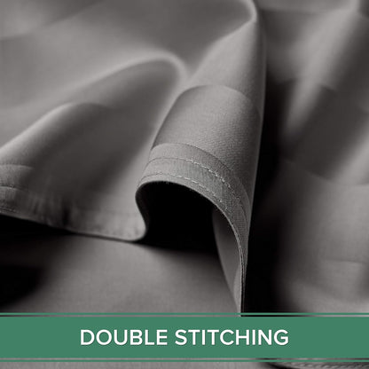 Pure Bamboo Twin Sheets - Luxuriously Soft 100% Organic Viscose Bed Sheet Set | Cooling Jacquard Stone