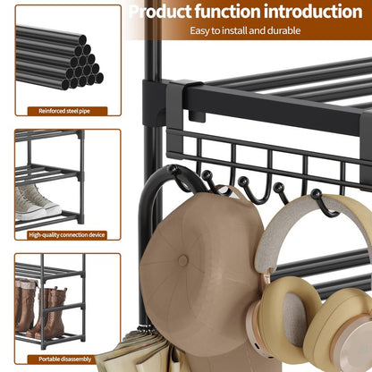 Saincustom 6 Tier Shoe Rack, Shoe Rack for Closet, Shoe Organizer for Entryway, Shoe Storage for Front Door Entrance & Entryway, Large Shoe Stand Holder Adjustable Shelf Height