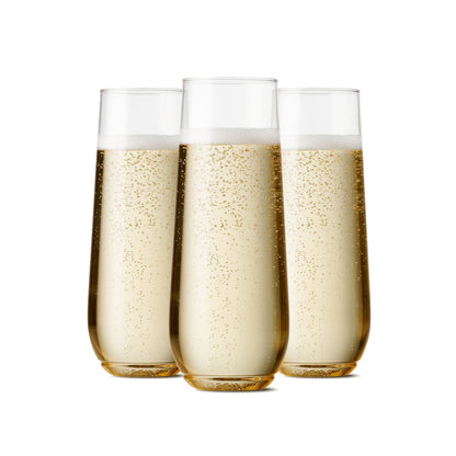 TOSSWARE POP 9oz Flute & 18oz Vino XL SET OF 48 Premium Quality Crystal Clear Plastic Champagne & Wine Glasses