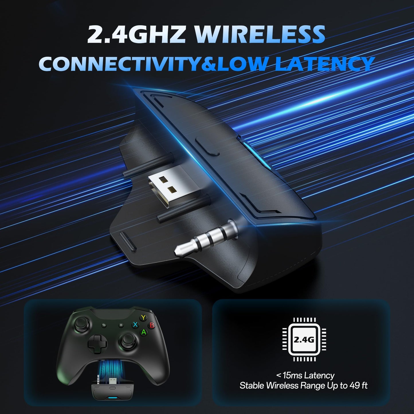 BINNUNE Xbox Wireless Gaming Headset for Xbox Series X/S, Xbox One,120H Ultra-Long Battery, Bluetooth 5.3 Gaming Headphones with Noise-Canceling Mic, Comfortable Over-Ear Headphones