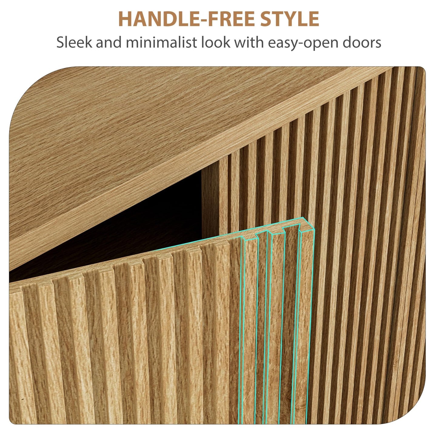 Garvee 46 Inch Shoe Cabinet, Large Shoe Storage Cabinet with Adjustable Shelves, Wooden Shoe Organizer with Fluted Door Holds 30-35 Pairs for Entryway & Living Room, Natural Wood