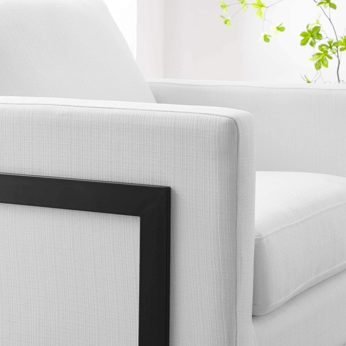 Posse Upholstered Fabric Accent Chair in Black White