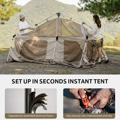 Naturehike Village Instant Tent, 4 Person 8 Person Cabin Tent with Full Rainfly, Waterproof Large Tent for Car Camping
