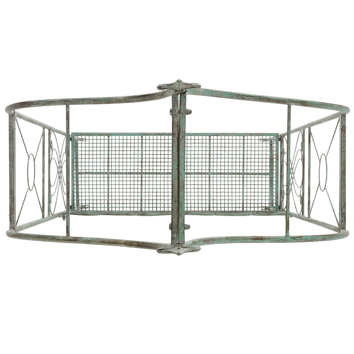 SAFAVIEH Outdoor Collection Eloise Victorian Antique Dark Green Wrought Iron Garden Arch Arbor