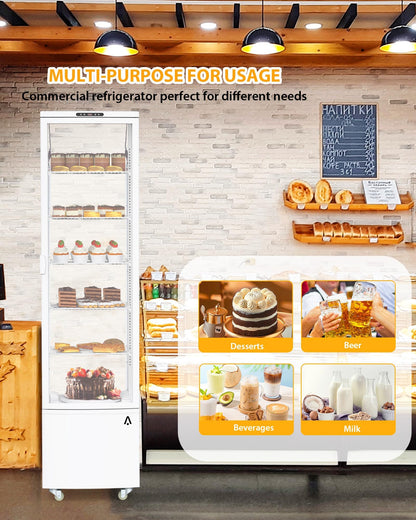 GAOMON idO-A2EfLtRlFtU_six5YQ GHB-WH2025021100014 Countertop Refrigerator Cu.Ft. Bakery Display Case, 10.5 Cubic Feet, White
