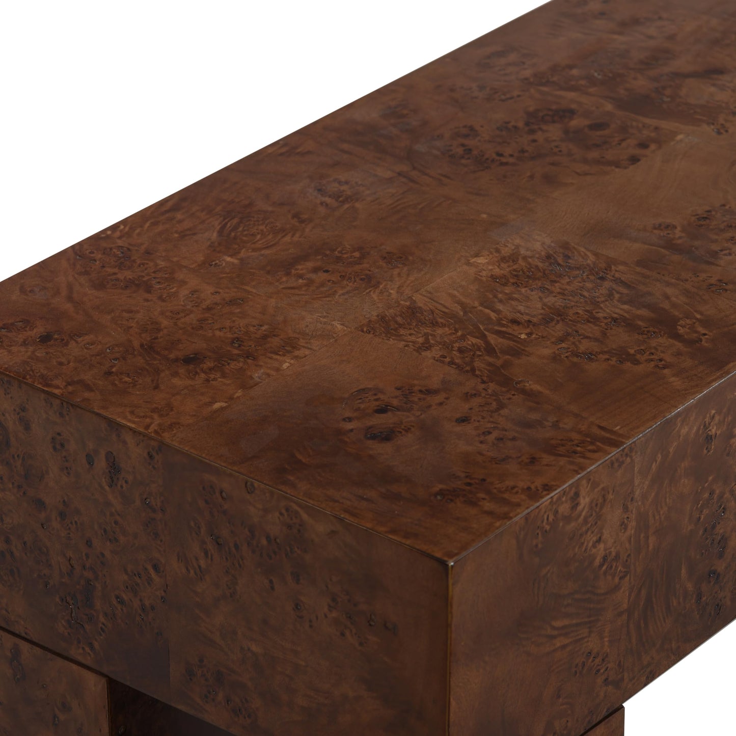 SAFAVIEH Couture Collection – Betharose Walnut Burl Wood Console Table, Modern Entryway & Living Room Accent (SFV2221A)
