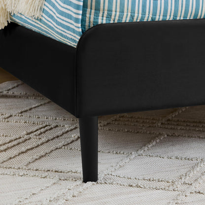 Bellemave Kids Bed with Rails, Full Upholstered Platform BedFrames with Rails and Storage Drawers for Kids, Full Daybed Frame for Boys/Girls/Adults, Black