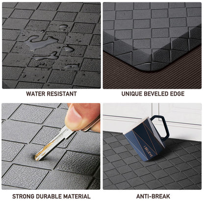HappyTrends Kitchen Mat Cushioned Anti-Fatigue Floor Mat,17.3"x60",Thick Waterproof Non-Slip Heavy Duty Ergonomic Comfort Rug for Kitchen,Floor,Office,Sink,Laundry,Black