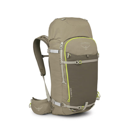 Osprey Soelden 45L Ski and Snowboard Backpack - High-Volume Backcountry Snow Pack for Men - Hut Trip Ready - Helmet Carry - Made with 100% Recycled Nylon, Olive Tan