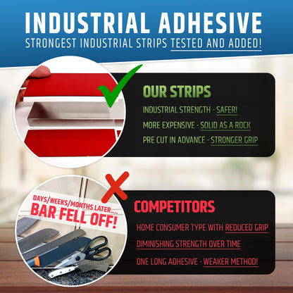 24" Strong Adhesive (No Drill) Magnetic Knife Holder for Wall - Professional Knife Strip - No Screws Needed - Adhesive Backing - Stainless Steel Knife Bar (Upgraded Version – Will Not Fall)