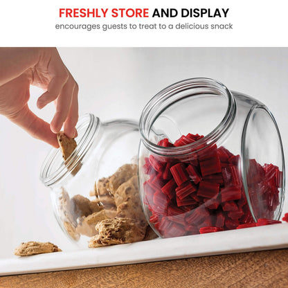 Bormioli Rocco Pandora Glass Jar with Metal Lid 75.5 oz - Airtight Storage Container for Snacks, Candy & Dry Foods - Versatile Kitchen & Pantry Organizer - Durable Clear Glassware