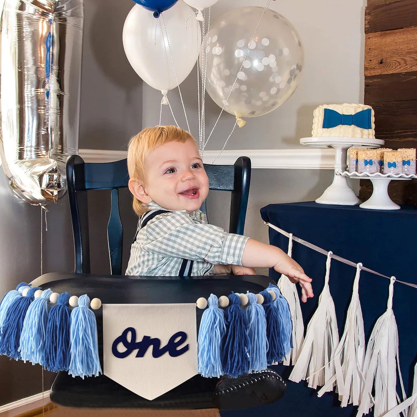 1st 1st High Chair Banner Birthday Boy - One High Chair Banner,Boy Tassel Garland,Boho Birthday Decor,Tassel And Canvas