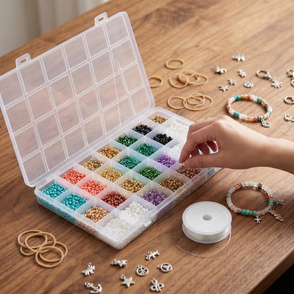 MAHIONG 20PCS 28 Grids Clear Plastic Organizer Box with Fixed Dividers for Beads, Fishing Tackles & Small Parts Storage (7.9x6.2x1.2in)