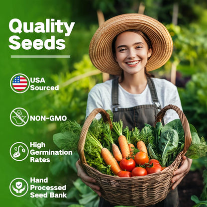 8 30,000+ 32 USDA Zone Heirloom Seed Bank, Non-GMO Varieties of Seeds for Planting Vegetables Herbs, Survival Seed Kit