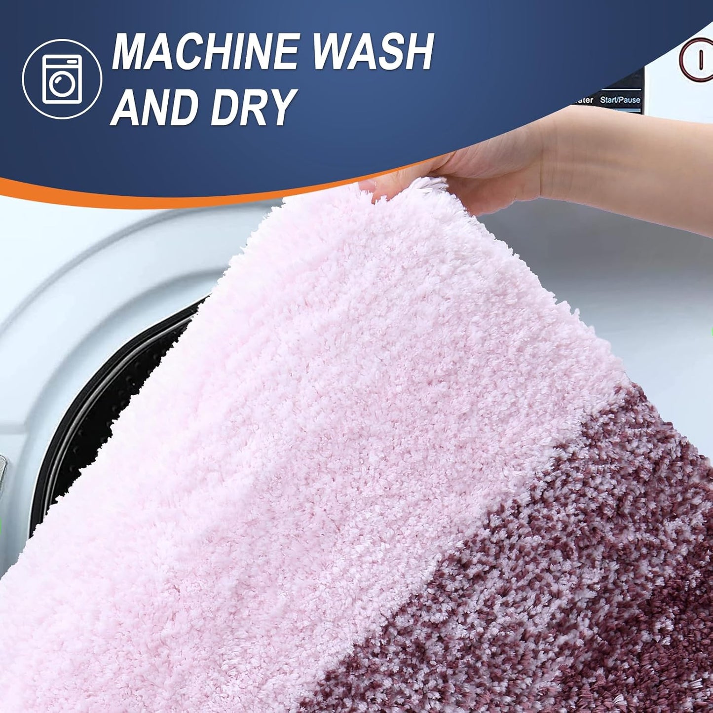 OLANLY Large Bathroom Rugs Mat - Extra Soft Absorbent Microfiber | Quick Dry, Machine Washable, Mauve 40x24