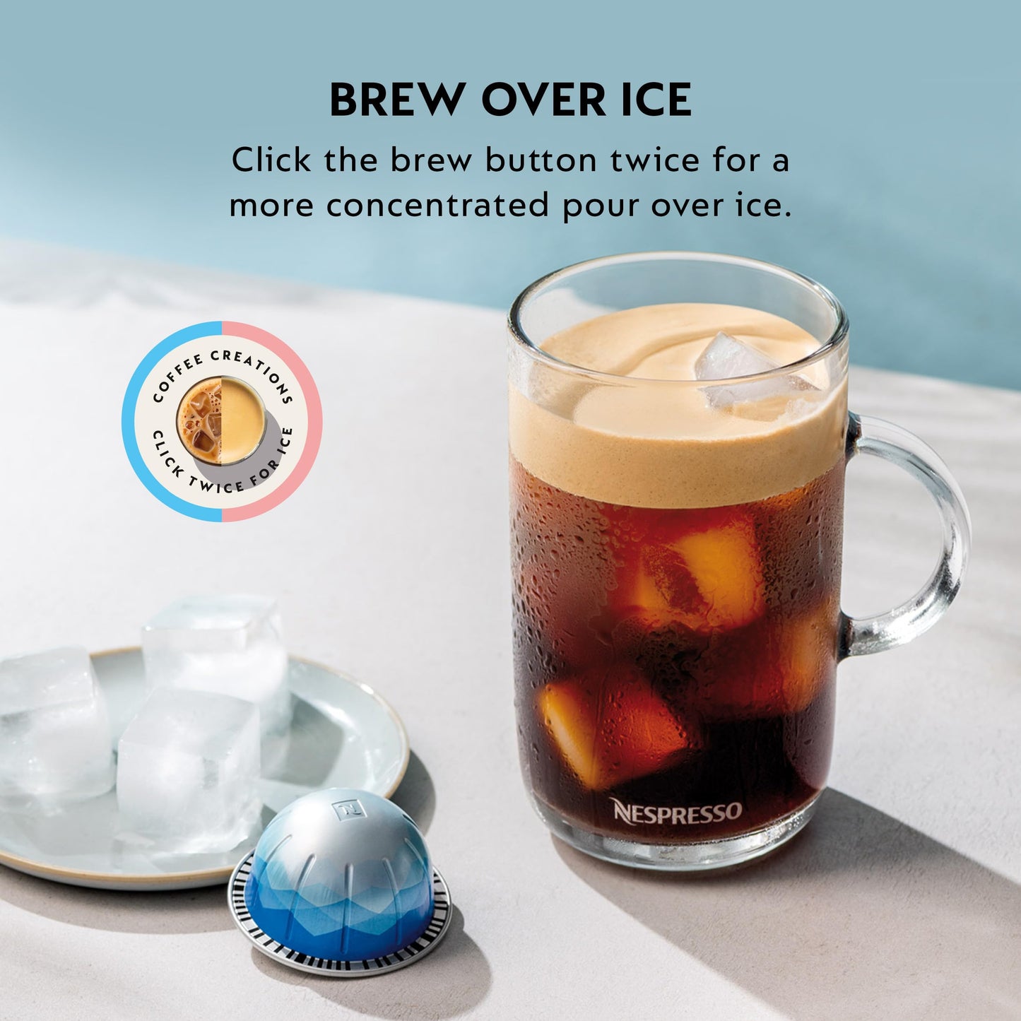 Nespresso Vertuo Pop+ Coffee and Espresso Maker by Breville with Milk Frother, Coconut White