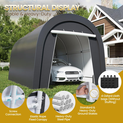Wisteria Lane Heavy Duty Carport with 4 Cloth Bags, All-Weather Portable Garage with 2 Roll-up Doors, Car Canopy Storage Shelter Shed for Cars, Truck, or Garden Tools, 10' x 15'
