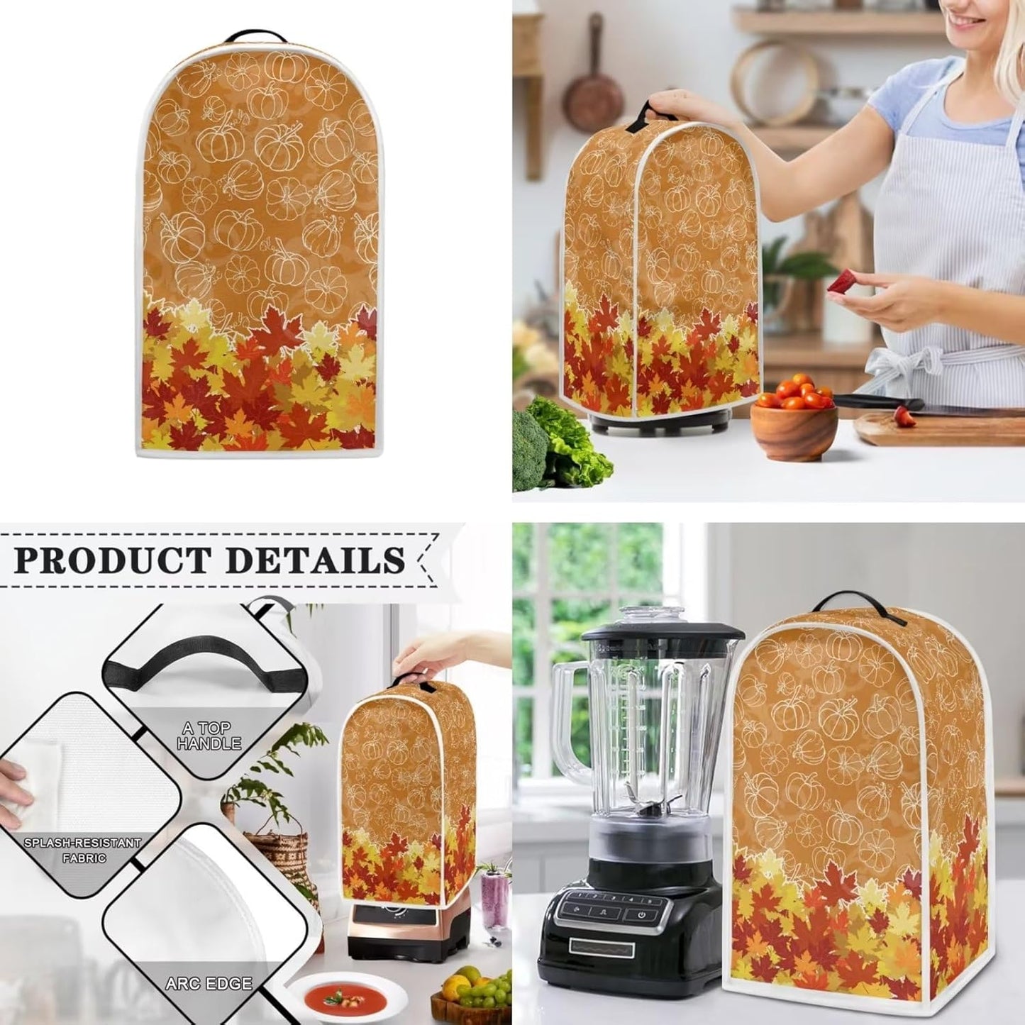 Maple Leaf 2 Slice Toaster Covers, Small Kitchen Appliance Dustproof Blender Cover, Thanksgiving Decor