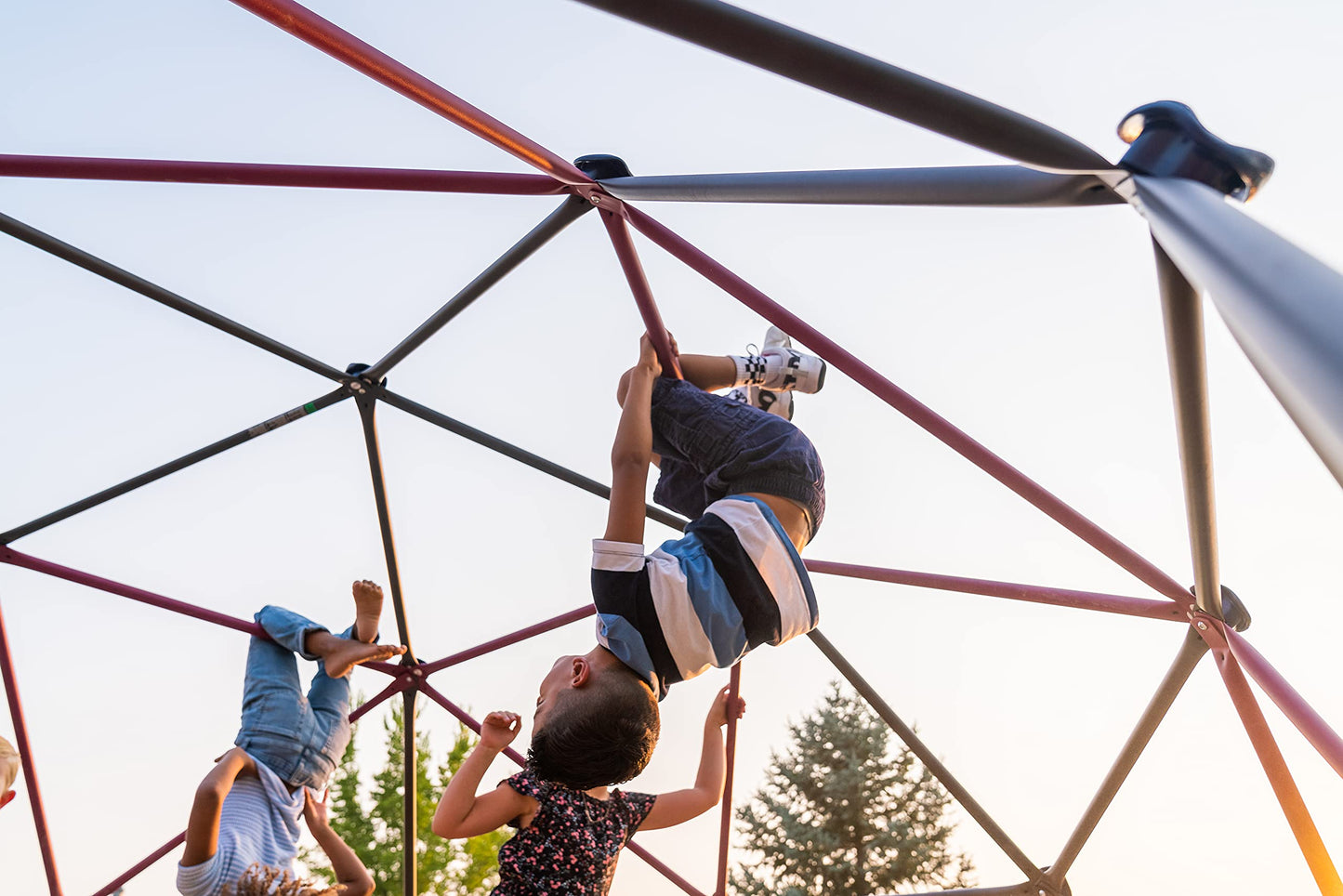 Lifetime 91088 Geometric Dome Climber Jungle Gym, 5.5' High x 11' Wide, Berry & Brown, 66-Inch