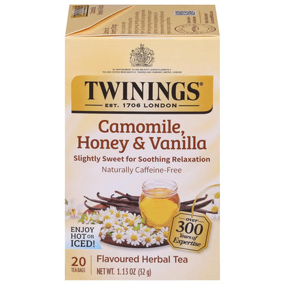Twinings Herbal Tea - Camomile, Honey & Vanilla - Naturally Caffeine-Free, 20 Individually Wrapped Bags