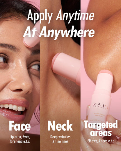 KAHI Wrinkle Bounce Multi Balm Stick | PDRN Collagen Wrinkle Stick | Korean Skin Care |All-in-One Hydrating Lip Balm Eye Cream Neck Cream Make Up Base & Face Mist Moisture Balm