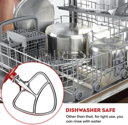 Gvode Stainless Steel Flex Edge Beater for KitchenAid Mixer, Paddle Attachment for 4.5-5 Quart Tilt-Head Bowls