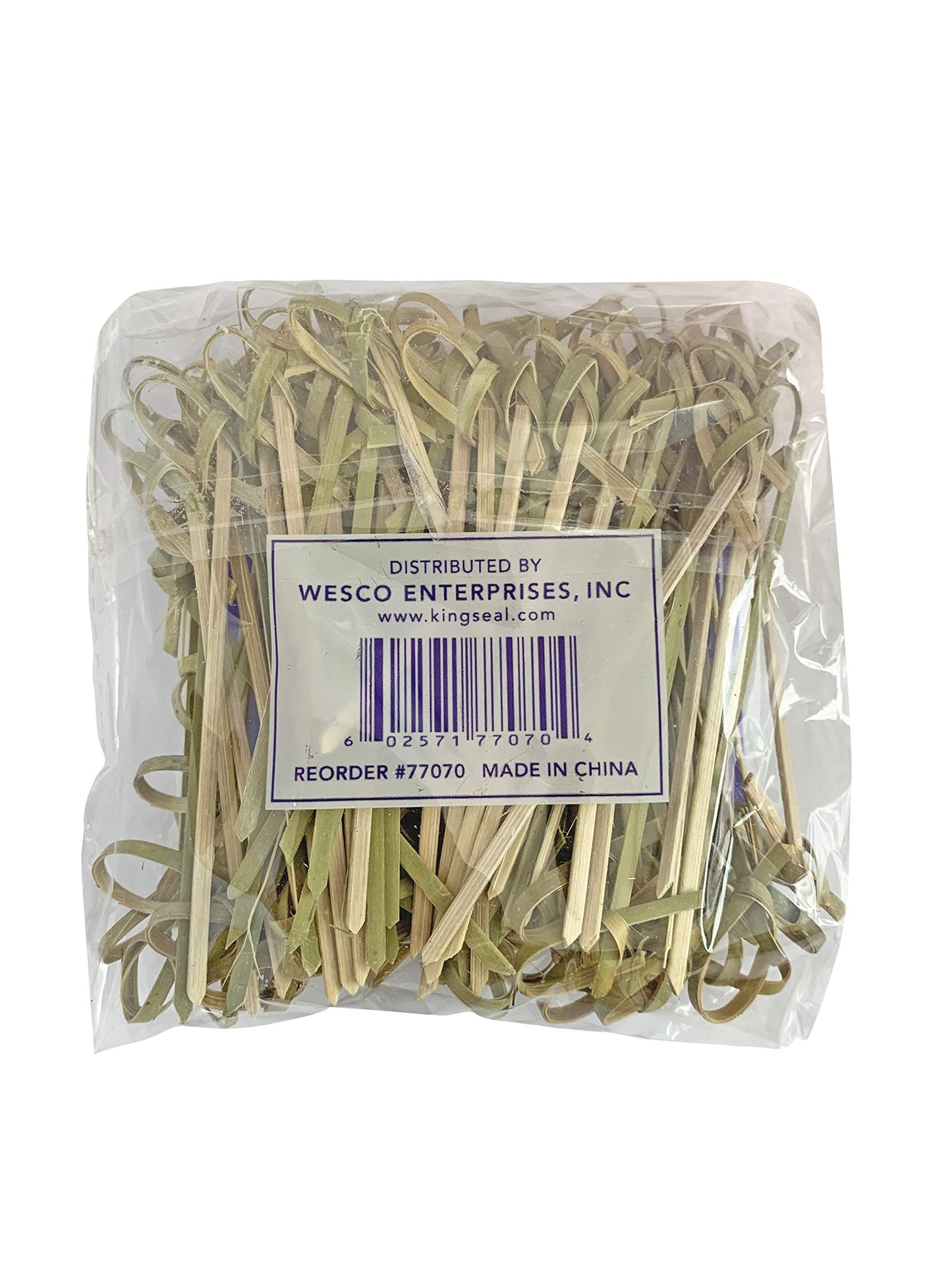 1000 Count | KingSeal Bamboo Wood Flower Knot Picks, Skewers, 3.5 Inches, Perfect for Cocktails and Appetizers, Bulk Pack - 10 Packs of 100 Each