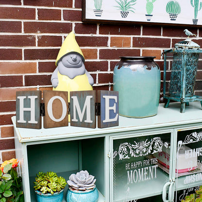 Aecipl Wooden Home Sign Rustic Decorative Letters Freestanding Letter Centerpiece Folding Word Sign Wood Farmhouse Decor for Tabletop Shelf Mantel Entryway Kitchen (Home)