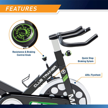 Marcy Club Revolution Bike Cycle Trainer for Cardio Exercise XJ-3220