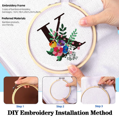 Glarks 210Pcs Embroidery Cross Stitching Punch Needle Kit, 100 Colors Threads Full Range of Embroidery Starter Kit Including Magic Embroidery Pen, Needles, Cross Stitch Tools Set for Beginners Adults