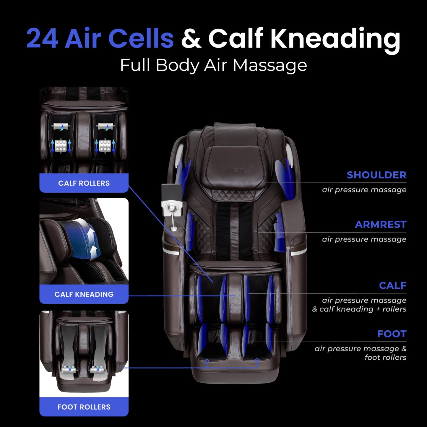 Osaki 2026 4D Ion l Full Body Massage Chair l 4D Massage Mechanism l Voice Control l 24 Auto Massages l SL-Track l Zero Gravity l Space Saving l Touchscreen Controller l Bluetooth Speaker (Brown)