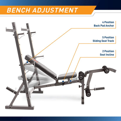 Marcy Olympic Weight Bench for Full-Body Workout MD-857