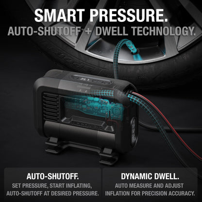 NOCO AIR15: UltraFast 15A Tire Inflator - 12V Portable Air Compressor Pump – 44 SLPM Airflow Inflates 0–40 PSI in 2.9 Minutes – Digital Gauge + Auto-Shutoff