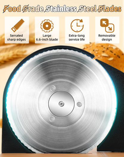 Redants Manual Bread Slicer for Homemade Sourdough Bread, Versatile Hand Crank Bread Slicer, Adjustable Thickness for Smooth Cutting, Food Grade Stainless Steel (Cream)
