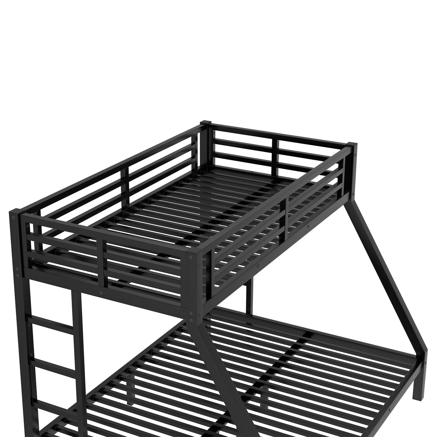 Bellemave Twin XL Over Queen Bunk Beds, Heavy Duty Metal Bunk Bed Frame for Kids, Adults, Black