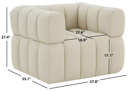 SAFAVIEH Couture Collection Calyna Light Grey Boucle Accent Chair