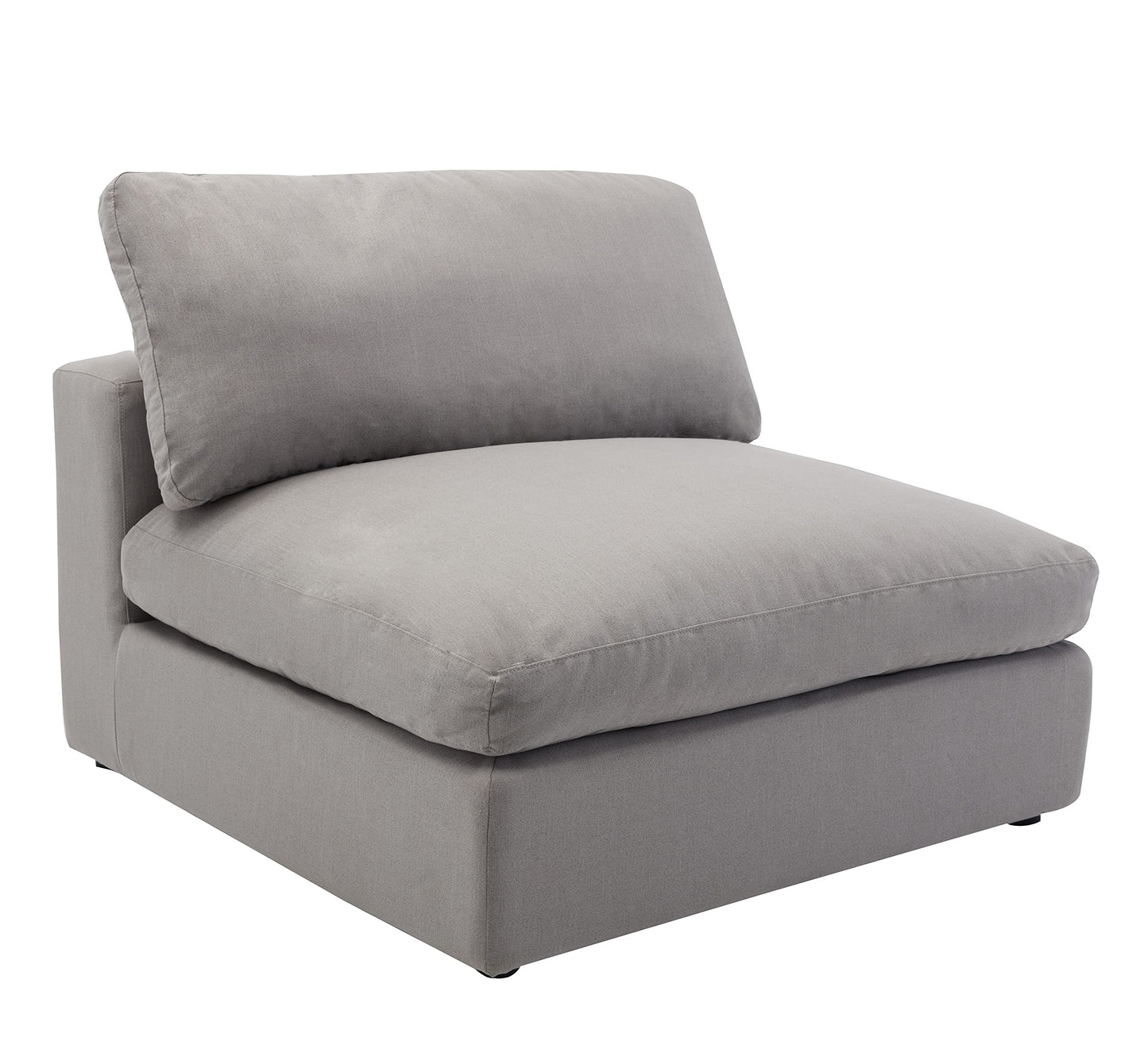 Roundhill Furniture Rivas Contemporary Feather Fill 5-Piece Modular Sectional Sofa with Two Ottomans, Graphite