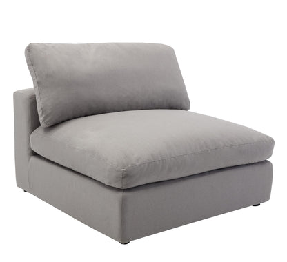 Roundhill Furniture Rivas Contemporary Feather Fill 5-Piece Modular Sectional Sofa with Two Ottomans, Graphite