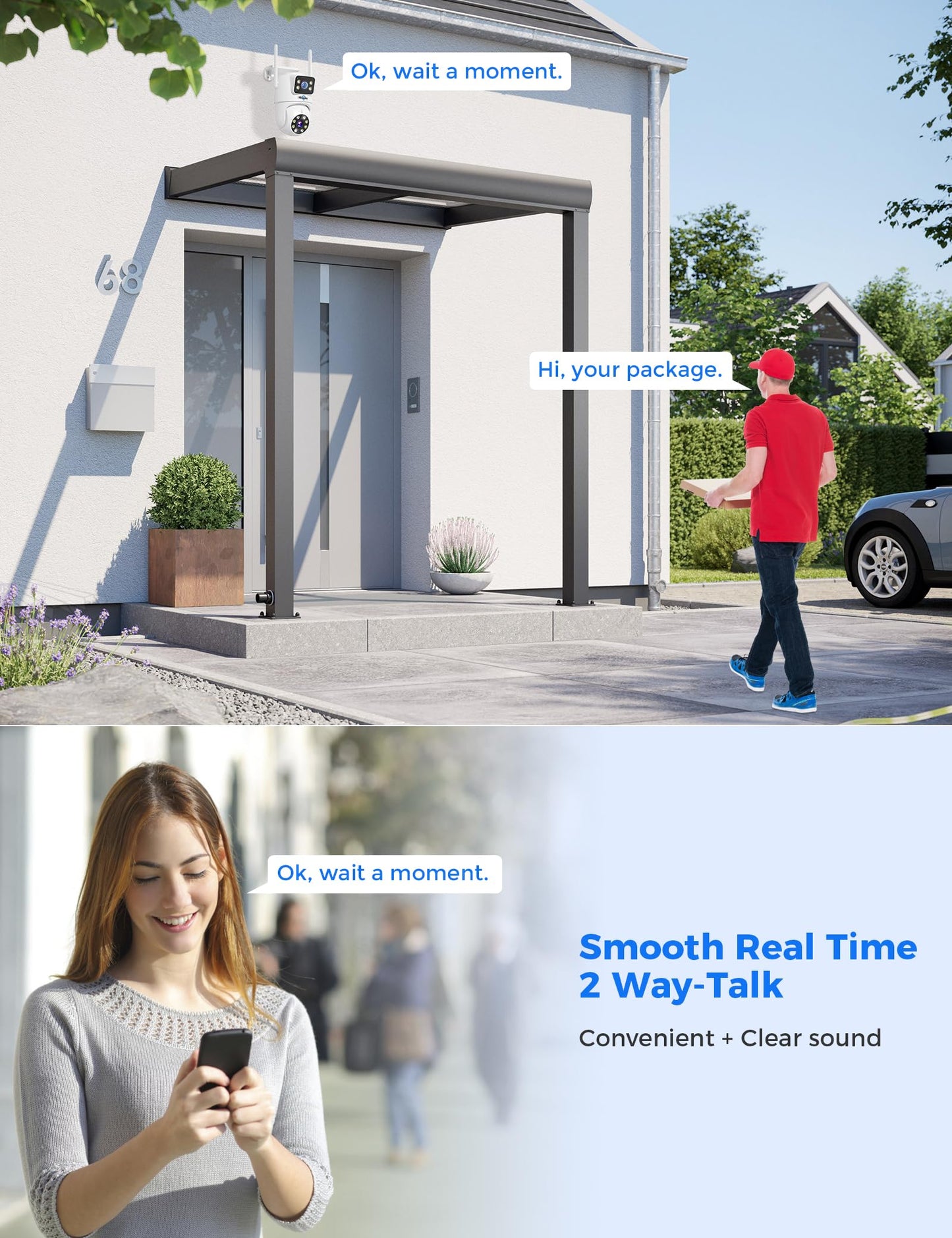 Hiseeu Wireless Security Cameras Outdoor, 5G & 2.4G WiFi Pro, Wireless Home Security Camera System, Dual Lens, 360° Pan & Tilt, Auto Tracking, Color Night Vision, 1TB HDD No Subscription, Need Plug In
