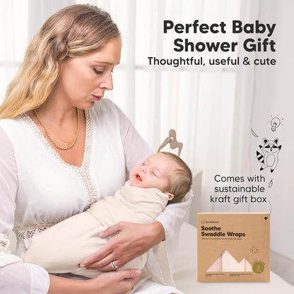 Organic Baby Swaddle Sleep Sacks by [Brand Name] - Soft & Snug for Newborns 0-3 Months | 3-Pack in Angelic